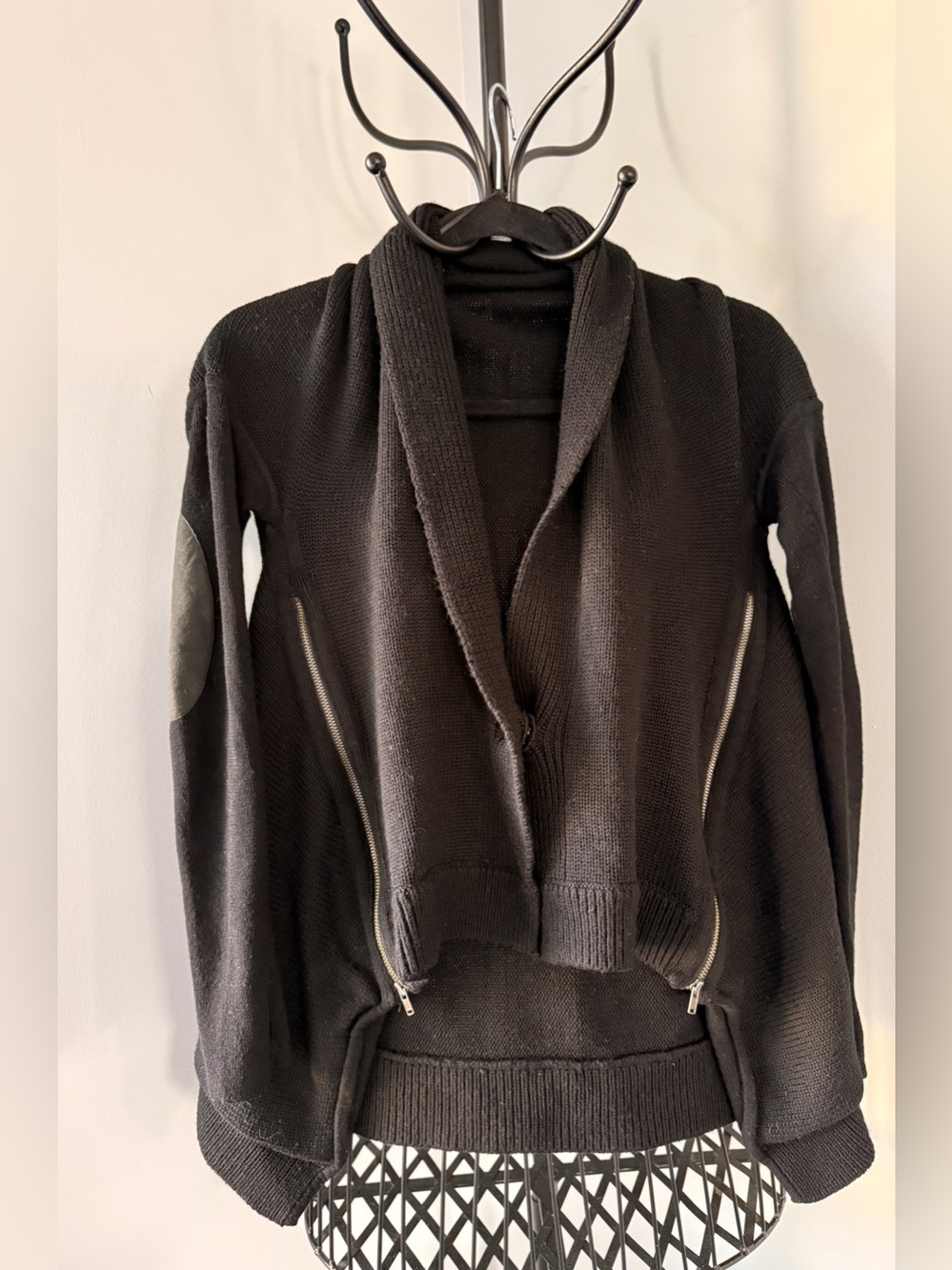 Lululemon Black Knit Zip Wrap Cardigan Sweater